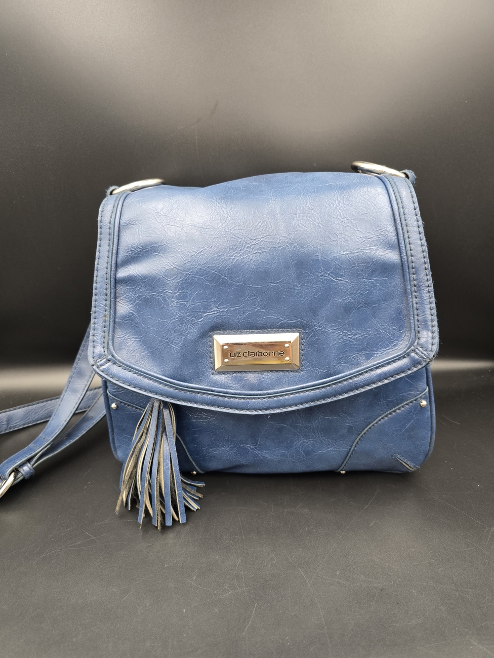 Liz Claiborne Blue Crossbody Bag with Tassel